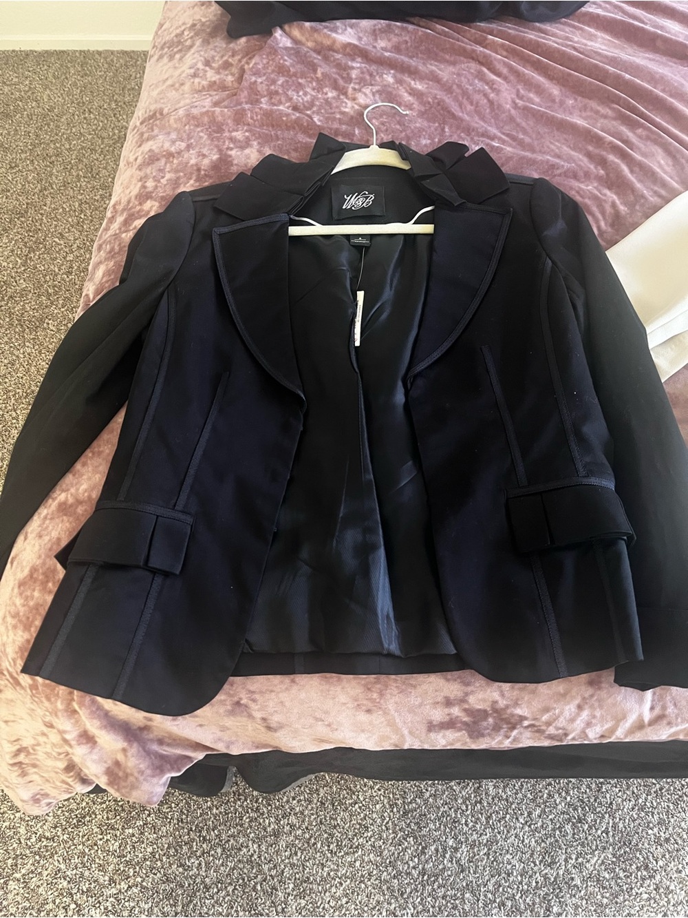 White House Black Market Black Sculpted Waist Blazer
